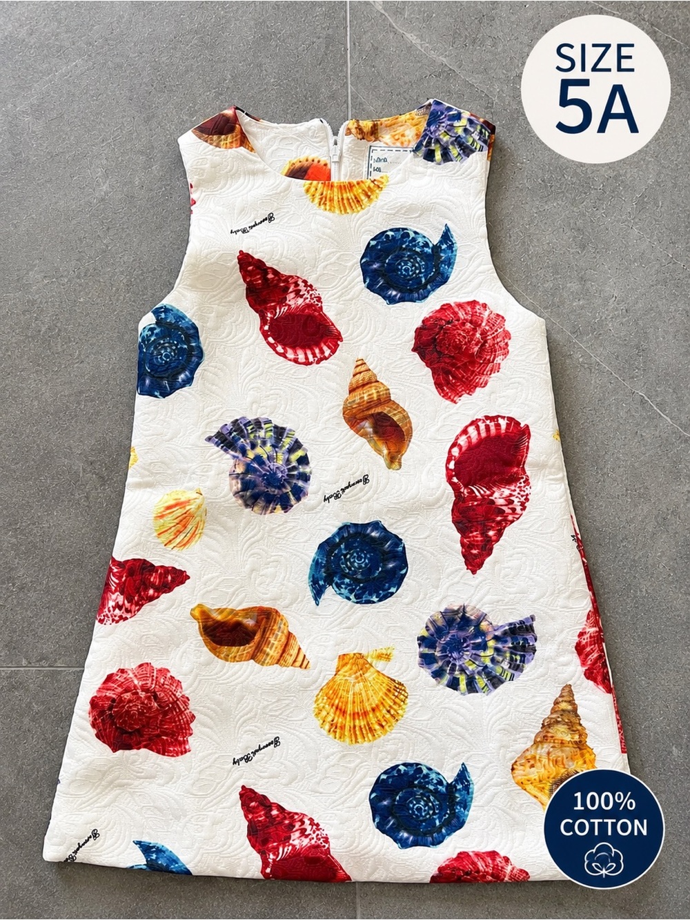PatPat Girls Seashell Print Dress Size 5A / 5 – 100% Cotton – NWOT